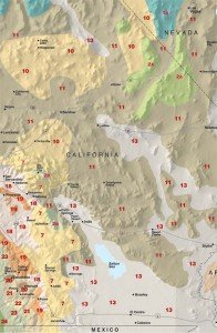 Sunset Southern California Deserts Climate Map - West Sunset Southern California Western Desert Climate Map