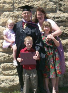 Graduation day with a Master's Degree in Administration.